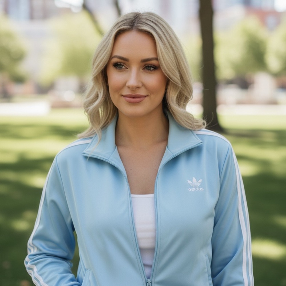 Adidas Sky Blue Garment with Black Logo